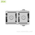 Twin Schuko Socket with Shutter Surface Mounted